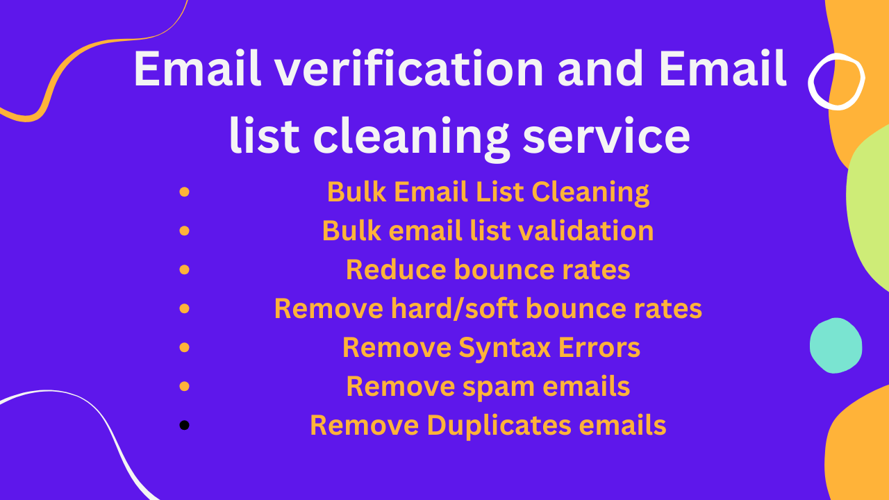 I WILL DO BULK EMAIL VERIFICATION AND EMAIL LIST CLEANING SERVICE 100K IN 24 HRS